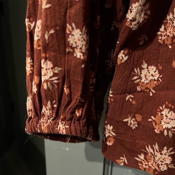 Madewell Floral Print Ruffle Collar Long Sleeve Too - Picture 7 of 10